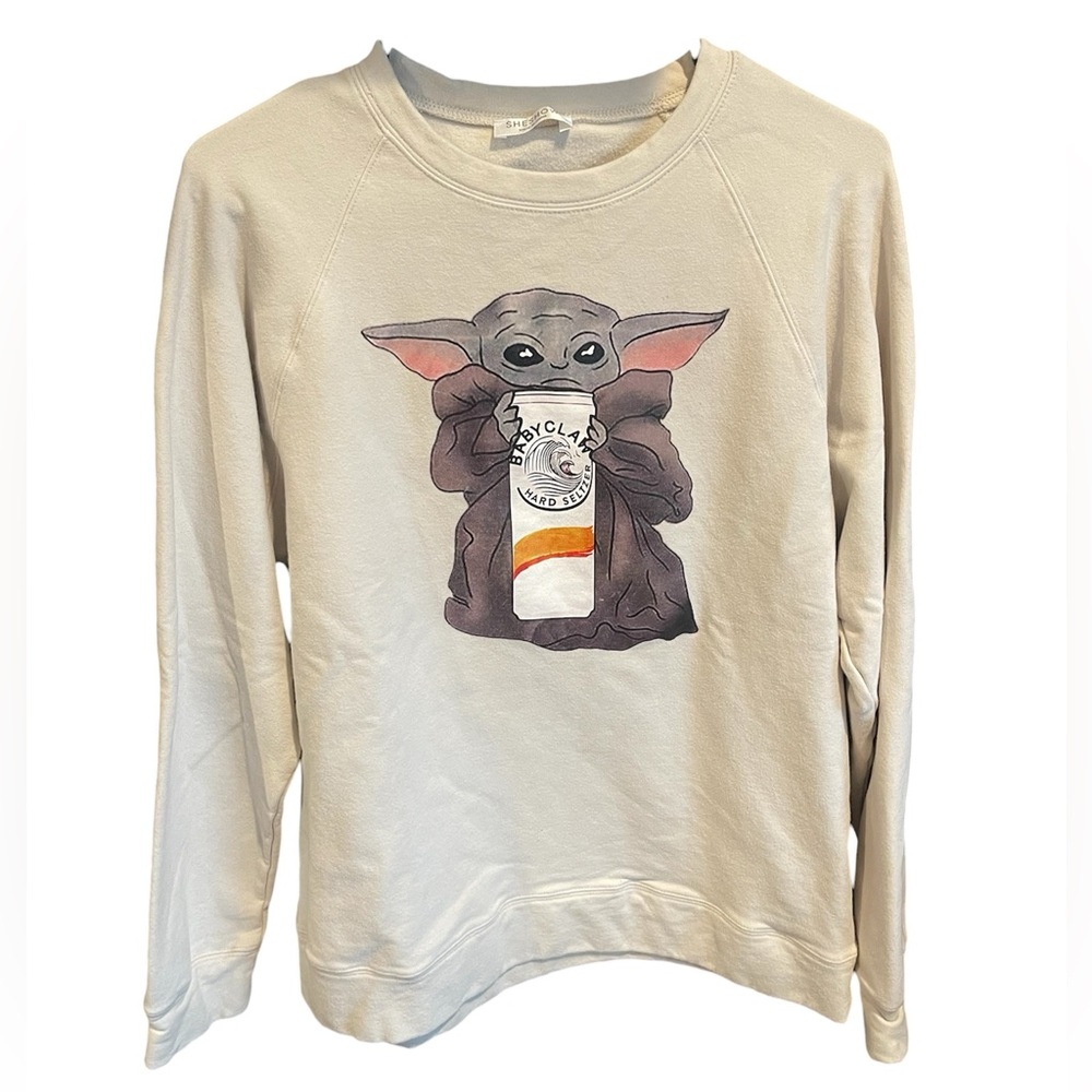 Grogu Star Wars Women’s Cream Graphic Crewneck